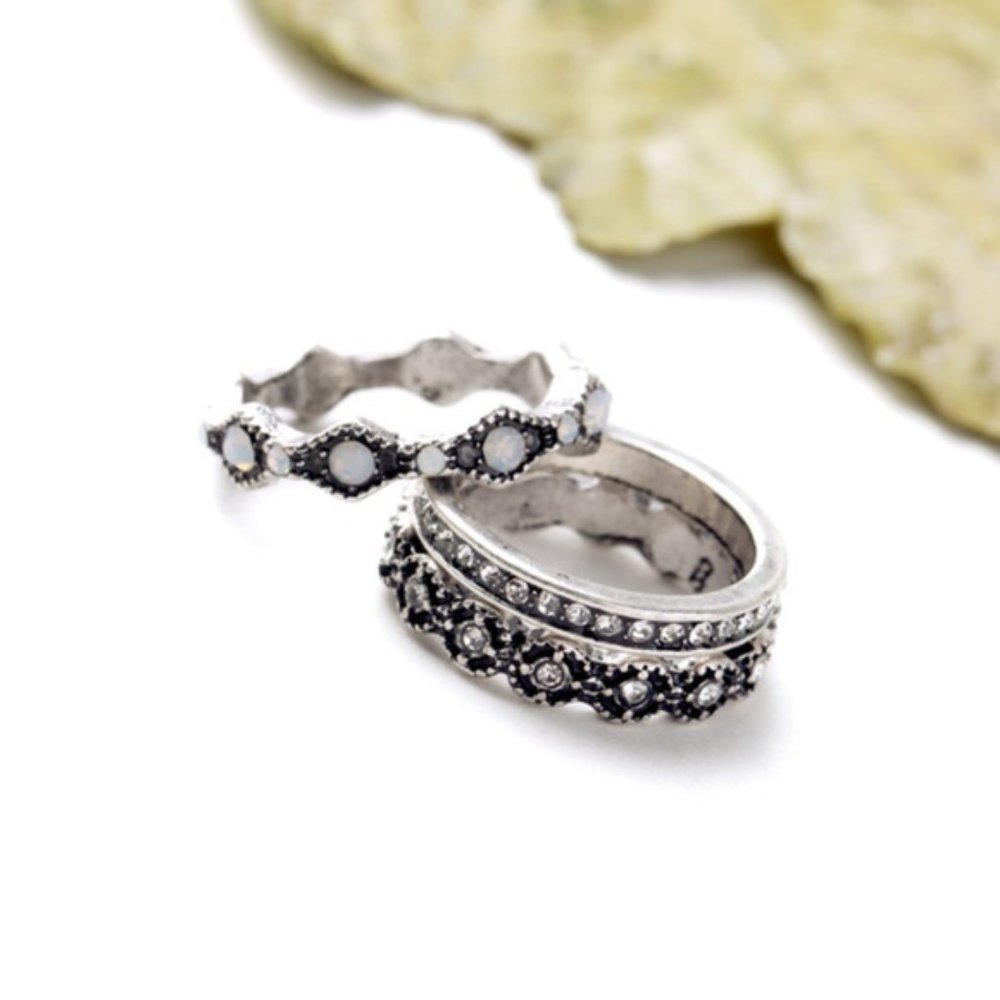 Silver Set of 3 Stacking Rings - Picture 4 of 6